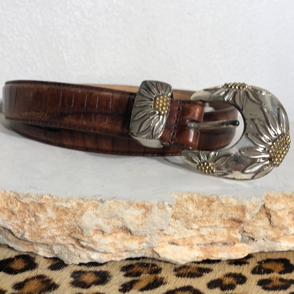 Vintage Arden Leather Co. Italian Croco Calfskin Belt - Picture 2 of 11